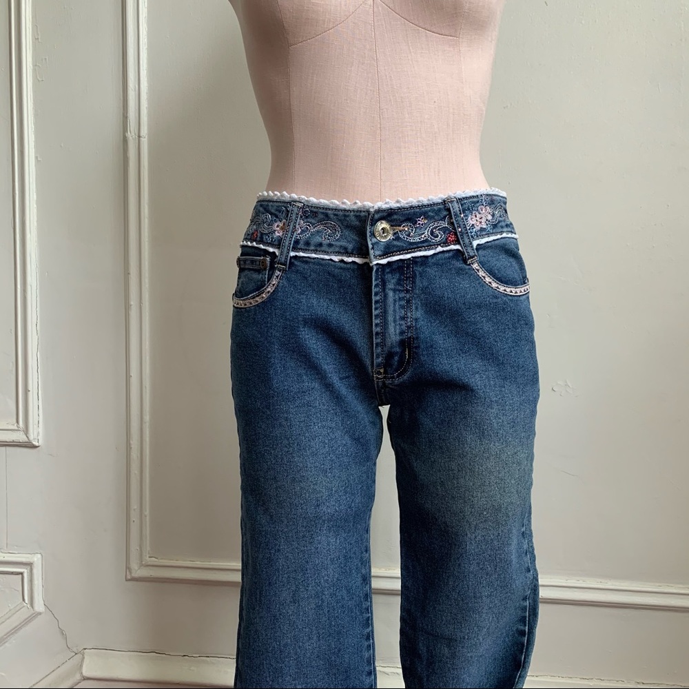 Embroidered Floral Jeans